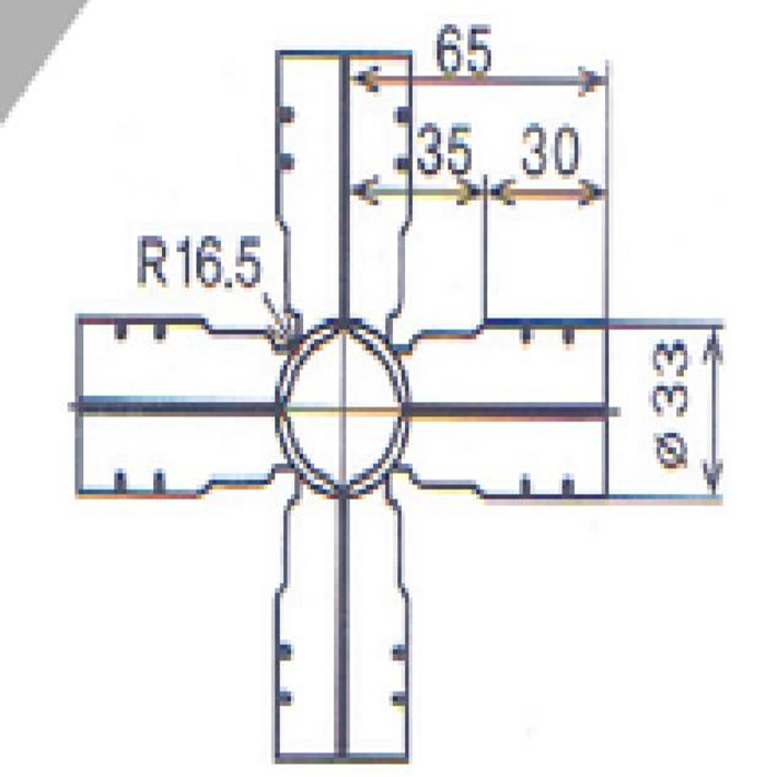 Verbinder HJ-5-BK für Rundrohr 28 mm