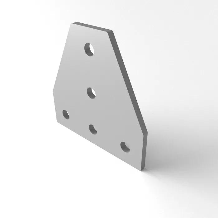T connector plate 58x58x3, Laser cut, 20 series<br>Type: Raw deburred