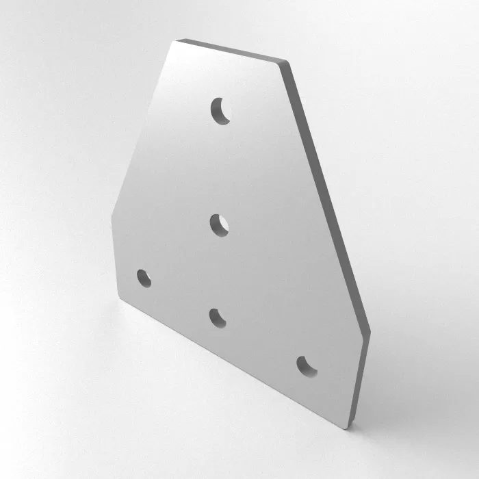 T connector plate 116x116x5, Laser cut<br>Type: Steel black galvanized t=3mm