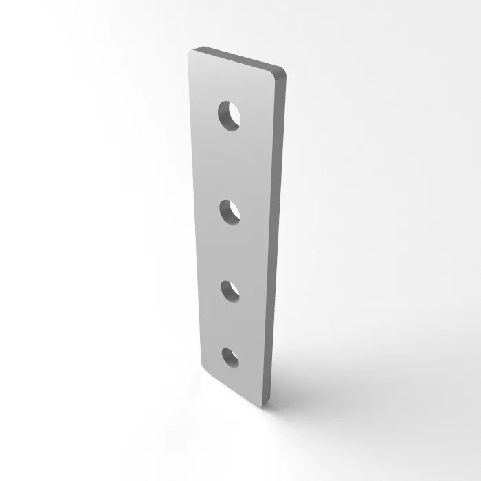 Connector plate 20x80x3, Lasercut<br>Type: black powder coated