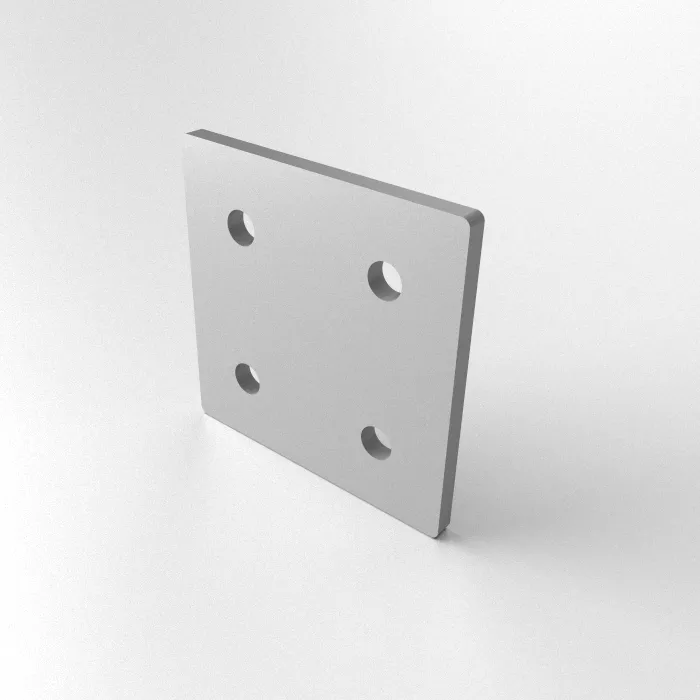 Square connector plate 76x76x5, Lasercut<br>Type: Raw deburred / left