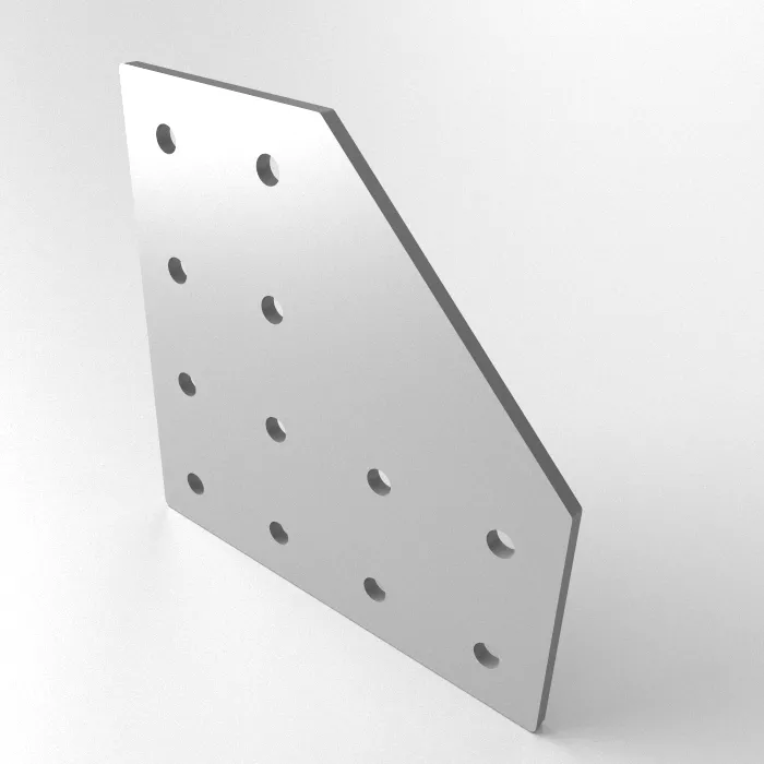 L connector plate 156x156x5, Laser cut<br>Type: Raw deburred / left