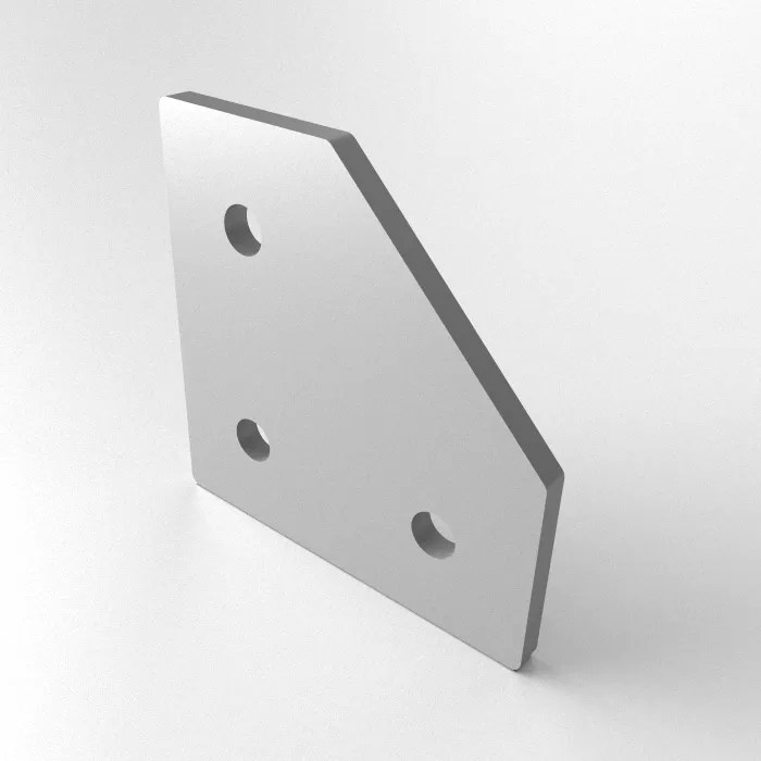 L connector plate 76x76, Laser cut<br>Type: Steel black galvanized t=3mm