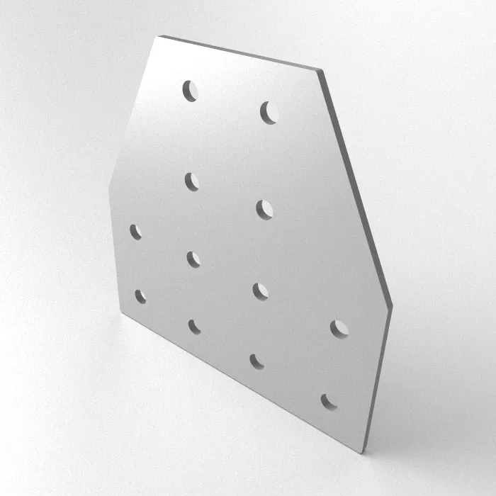 T connector plate 118x118x3, Laser cut<br>Type: Raw deburred / left