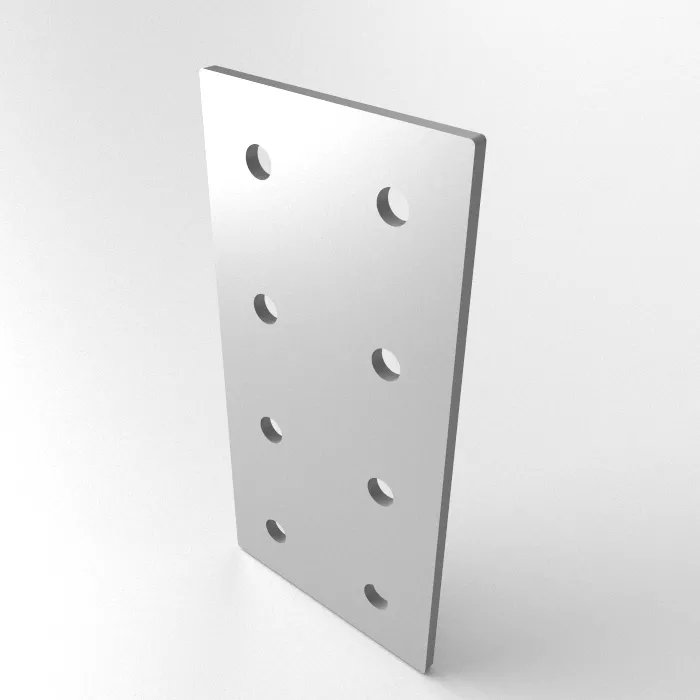 Connector plate double 58x118x3, lasercut<br>Type: Raw deburred / left