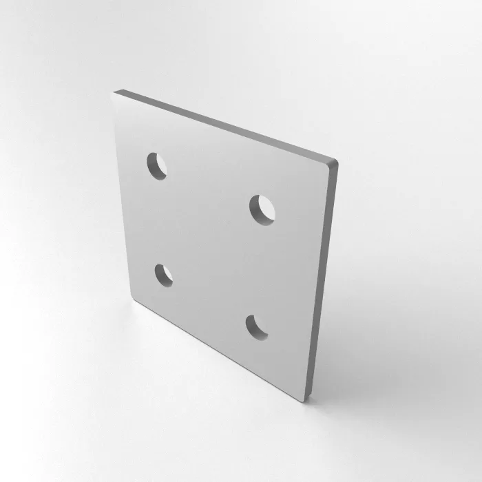 Square connector plate 58x58x3, Lasercut<br>Type: Raw deburred / left