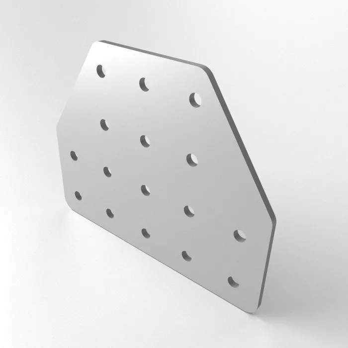 T-connector plate 200x160x5, Laser cut<br>Type: Raw deburred
