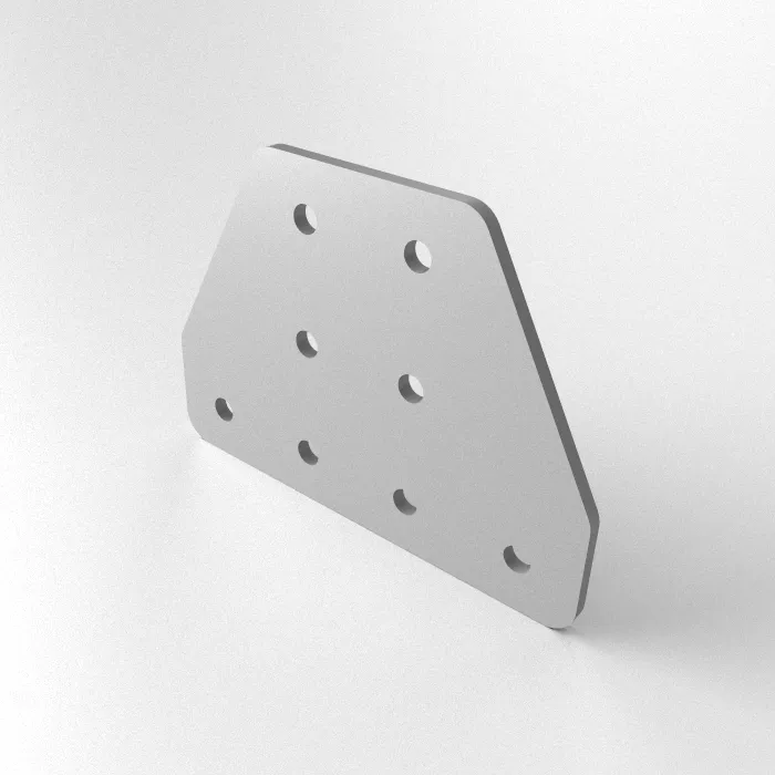 T-connector plate 160x116x5, Laser cut<br>Type: Raw deburred / left