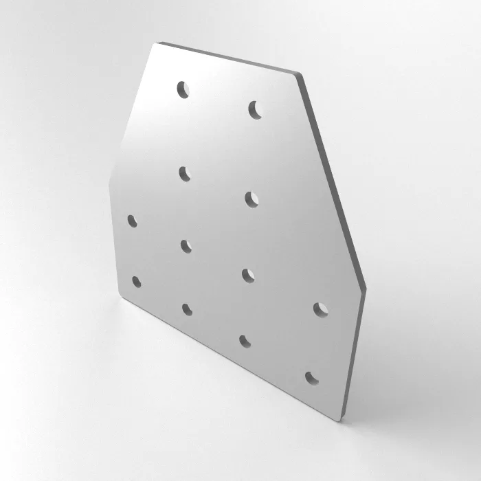 T-connector plate 174x174x5, Laser cut<br>Type: Raw deburred / left
