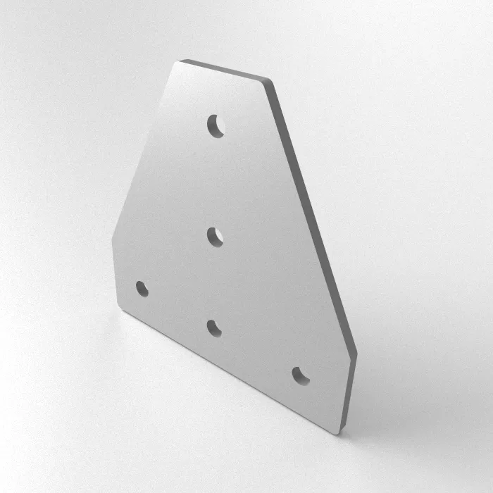 T connector plate 129x129x5, Laser cut<br>Type: Raw deburred / left