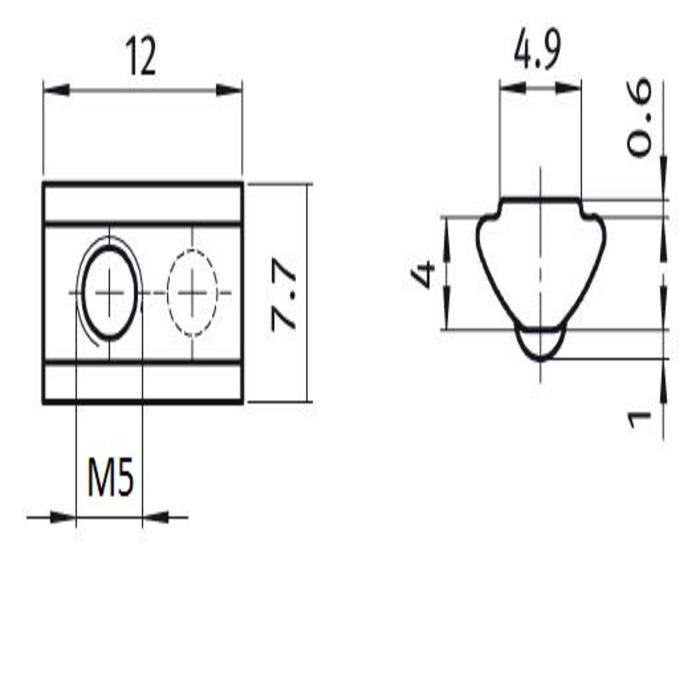 Tasselli scorrevoli con guida scanalatura 5 tipo I [M5]