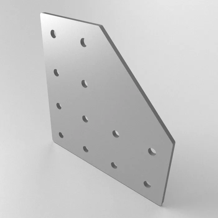 L connector plate 174x174x5  Laser cut<br>Type: Raw deburred / left