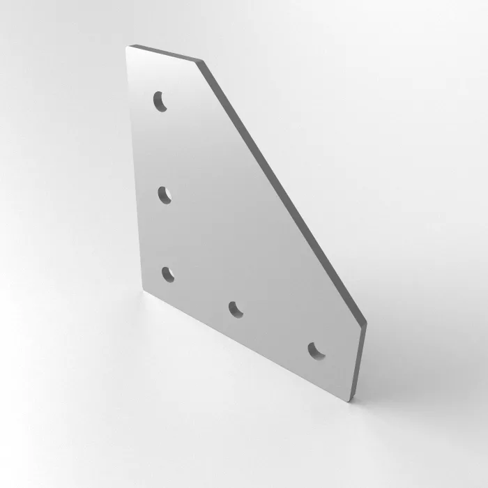 L connector plate 129x129x5, Laser cut<br>Type: Raw deburred / left