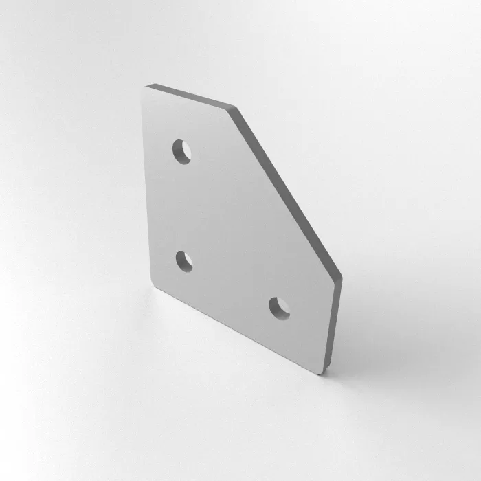 L connector plate 84x84x5, Laser cut<br>Type: Raw deburred / left