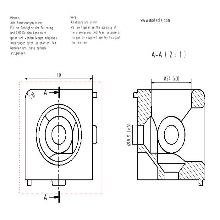 Würfelverbinder 40-2D I-Typ Nut 8