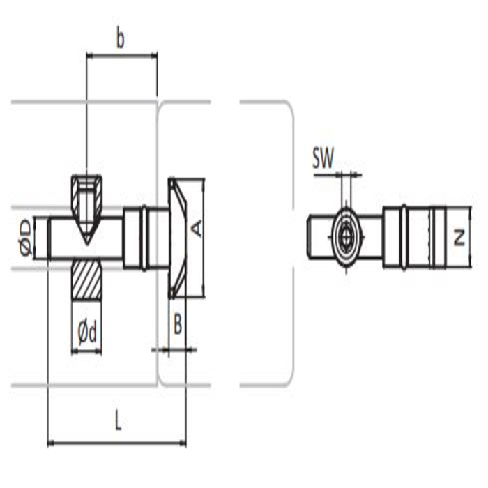 Schnellspannverbinder B-Typ Nut 10 - D9,8 - 90°