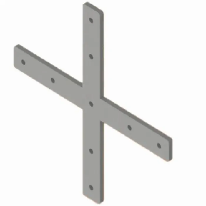 Verbinderplatte Kreuz Alu gelasert 36x140x8<br>Ausführung: Pulverbeschichtet schwarz (B Qualität)