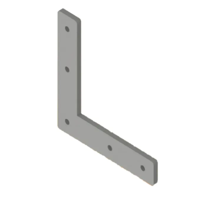 Connector plate -L- Alu lasered 36x140x8<br>Type: Powder coated black