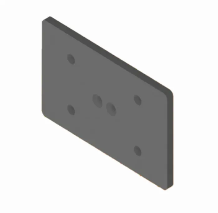 Connector plate Alu lasered 160x100 8mm<br>Type: Powder coated black