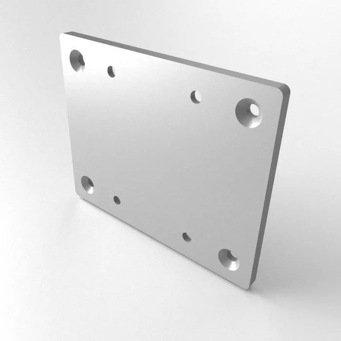 T-Connector Plate 160x200x10, 8-Hole , Laser cut<br>Type: Raw deburred / left