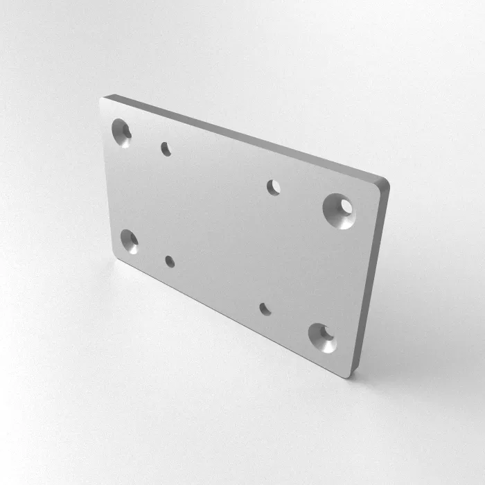 T-Connector Plate 120x200x10, 8-Hole , Laser cut<br>Type: Raw deburred / left