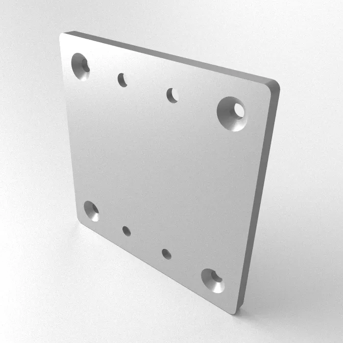 T-Connector Plate 160x160x10 , 8-Hole , Laser cut<br>Type: Raw deburred
