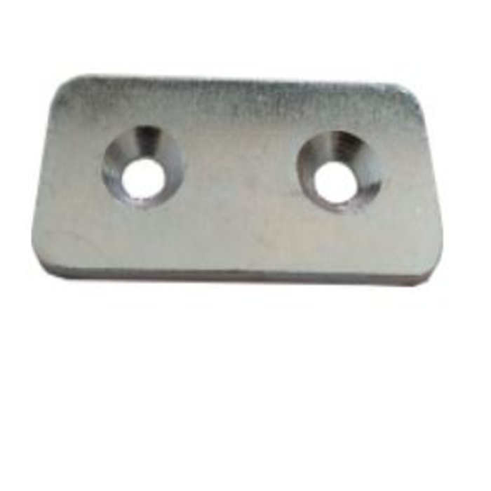 Connection Plates 20x40 galvanized with 2 holes for connection of two aluminum profiles 