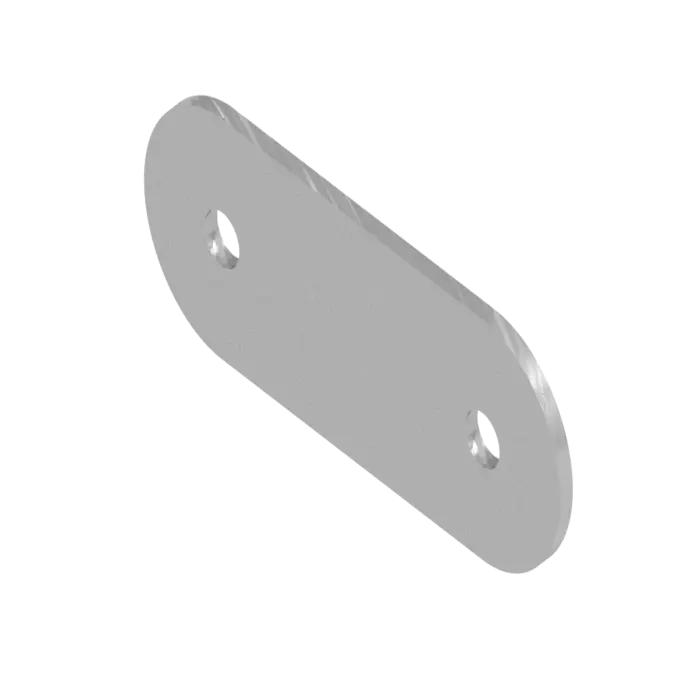 Placa de conexión de aluminio cortada con láser, articulación de 180°<br>Tipo: Raw deburred / left