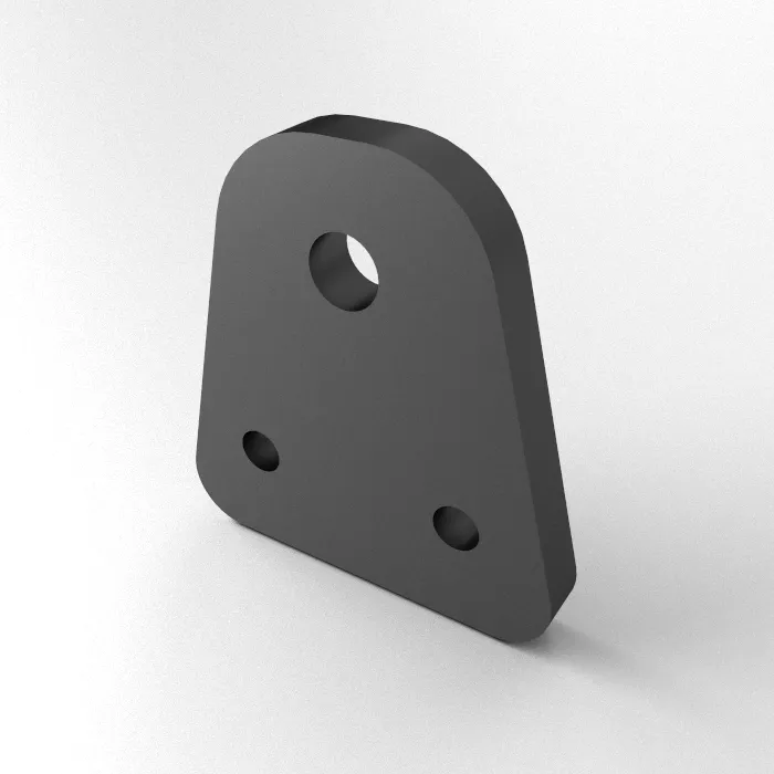 Connector plate Alu lasered Adjustable foot M12<br>Type: Steel black galvanized t=8mm