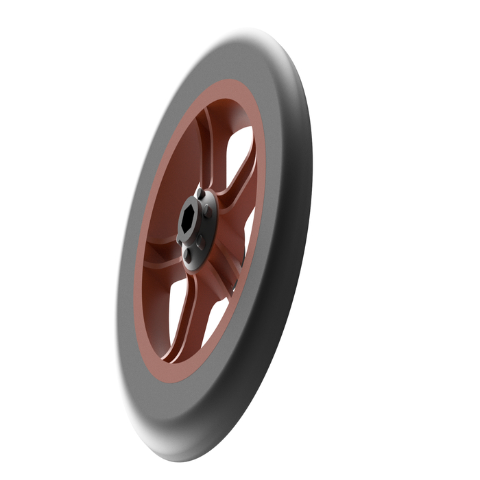 304,8 mm lufthjul med PVC-fälg och kullager.