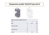 Suspension profile 15x30 B-Type Slot 8