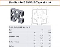 Profile 45x45 2NVS B-Type slot 10