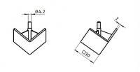 Square cover cap for corner connector 30 I-Type slot 6