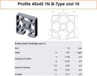 Profile 45x45 1N B-Type slot 10