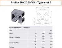 Profile 20x20 2NVS I-Typ slot 5