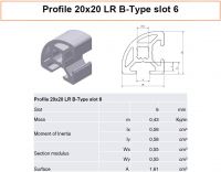 Profile 20x20 LR B-type slot 6