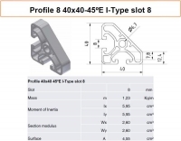 Profile 40x40E-45° I-Type Slot 8