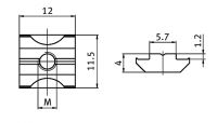 T-Nut heavy duty stainless steel B-Typ slot 6 [M4]
