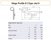 Hinge profile E I-type slot 8