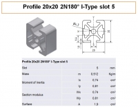 Profile 20x20 2N180° I-Type slot 5