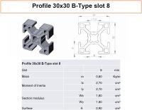Profile 30x30 B-Type Slot 8, Racking system 600